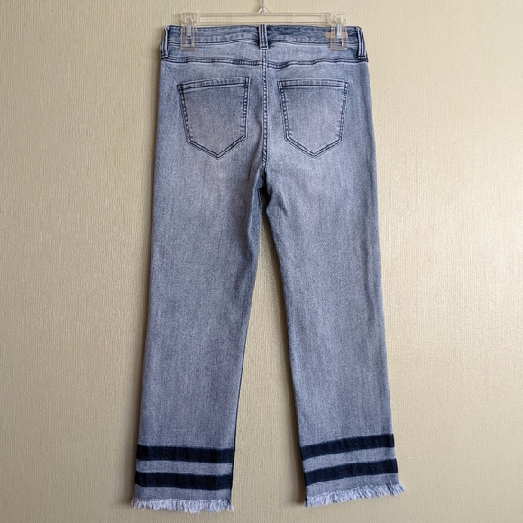 Liverpool Jeans Blue Denim Straight Leg Button Front Crop Size 2 - Picture 5 of 17